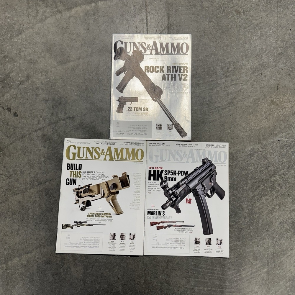 Guns & Ammo Magazine Lot of 3 October November 2020 2019 Rock River HK SP5K